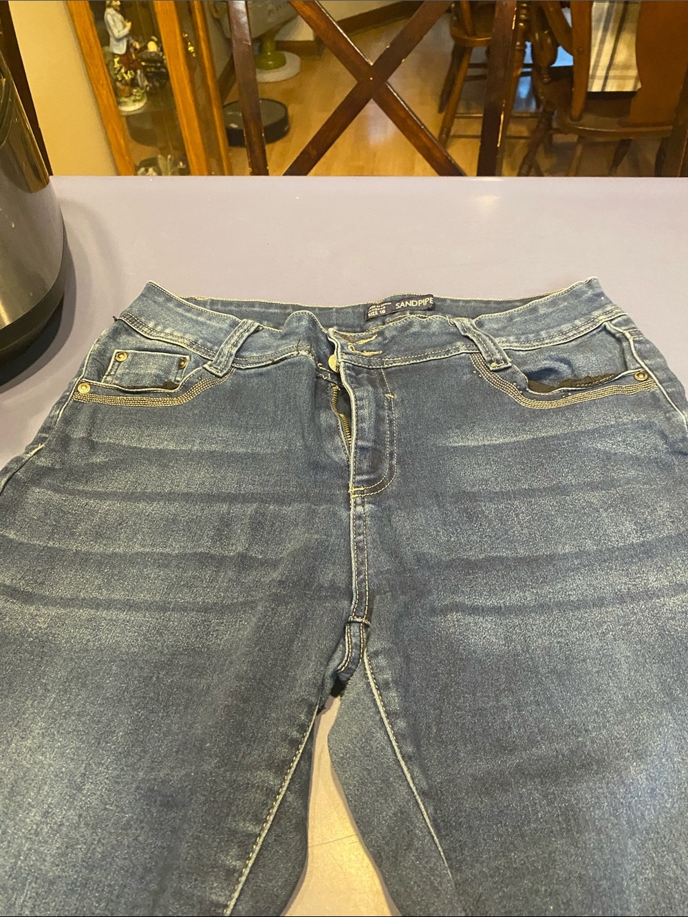 Sandpiper Women's Denim Shorts in Medium Blue